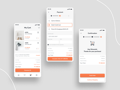 E-commerce Mobile App android android app cart checkout design ecommerce ecommerce app figma furniture furniture store mobile app product design track order ui ux