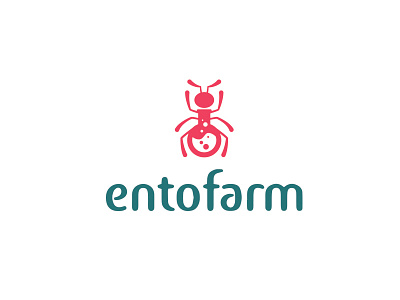 EntoFarm ant farmacology illustration insect laboratory logo typography