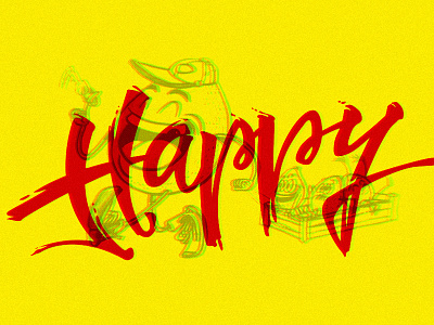 Happy custom happy illustration lettering