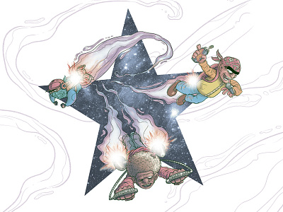 Space Jetpackers hiphop illustration jetpack rap space star t shirt