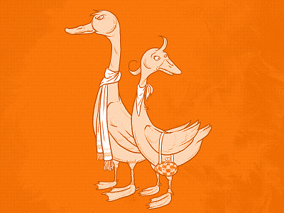 Gucci – lebedy bird character design goose pair