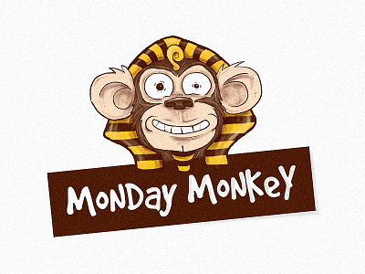 Monday Monky Logo africa character design logo monket pharaohe restaurant