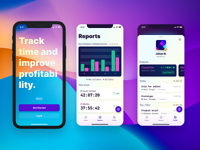 Figsystem UI Kit for Figma cards charts figma gradient ios mobile onboarding time tracker ui kit user profile