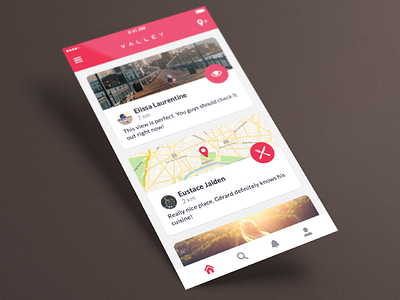 Valley UI Kit - Home free home location map photo sketch sketchapp timeline ui kit