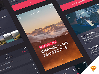 Valley UI Kit app free freebie ios sketch sketchapp ui ui kit