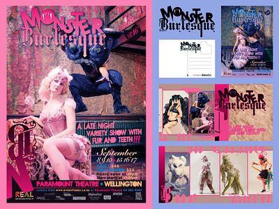 Monster Burlesque aaronblack aaronblackarts ab branding burlesque design illustration poster poster design typography variety show