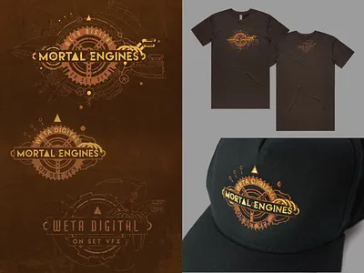 Mortal Engines - On-set crew gear design disney filmart graphic design logo marvel merchandise mortalengines movieposter onset retro screenprint steampunk t shirt typography vfx wetadigital wetafx