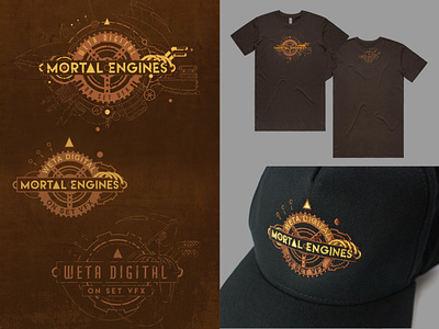 Mortal Engines - On-set crew gear design disney filmart graphic design logo marvel merchandise mortalengines movieposter onset retro screenprint steampunk t shirt typography vfx wetadigital wetafx