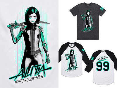 Alita: Battle Angel aaronblack aaronblackarts ab alita alitabattleangel battleangel comicart comicbook cyber design filmart manga movieposter sci fi scifi screenprint t shirt typography wetadigital wetafx