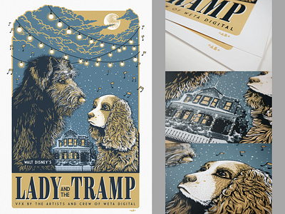 Lady and the Tramp Poster ab comic disney illustration lady and the tramp movie poster poster poster design retro screenprint weta