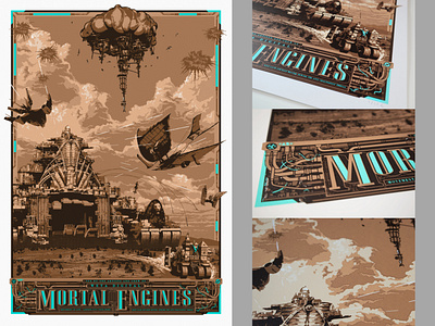 Mortal Engines Poster aaronblackarts design illustration mortalengines movieposter poster posterdesign retro steampunk typography vintage wetadigital wetafx