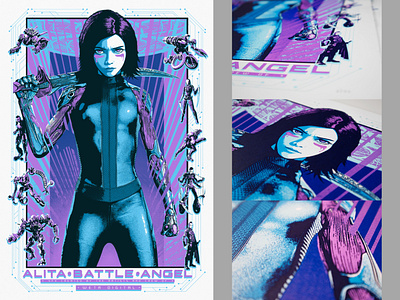 Alita Battle Angel Poster cyberpunk design illustration manga movie poster poster poster design retro screen print wetafx