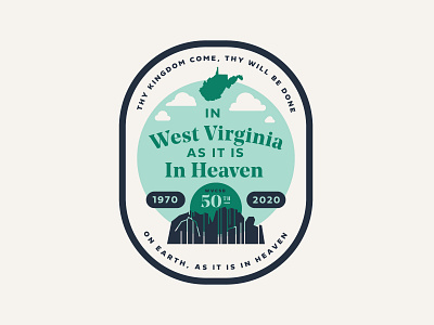 WVCSB Logo 2 25 50 anniversary badge brand branding christian event flyer illustration landscape lines logo ministry missions modern monoline mountain retro state