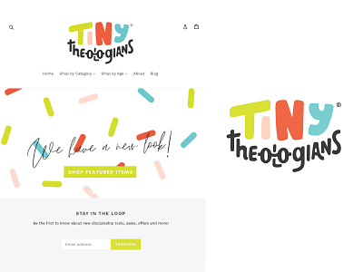 Tiny Theologians Logo brand branding child childrens christian design glasses hand drawn handlettering illustration kids logo theologian tiny theologians typography web young youth