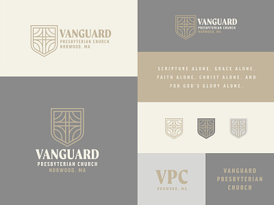 Vanguard Pres Brand Design badge brand branding christian christmas church crest cross design easter formal illustrate illustration jesus logo ministry non profit shield trinity web