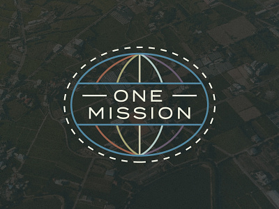 One Mission advent adventure airplane badge brand church earth easter global globe illustration logo travel world