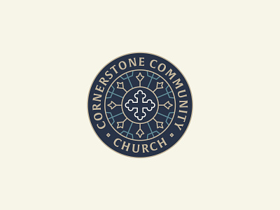 Cornerstone Main Logo badge baptist brand branding church community cornerstone cross graphic illustration lettering logo ministry reformation reformed scripture sola trinity type