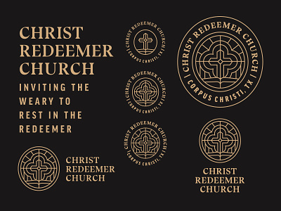 Christ Redeemer Logo advent brand branding christ church churches cross easter gold illustration illustrator logo monoline redeemer reformed scripture series sermon spiritual trinity