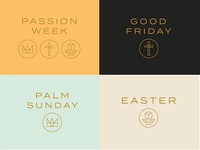 Easter Graphics badge bible brand branding christian church circle cross crown easter flower holiday icon icons jesus lines logo ministry typography web