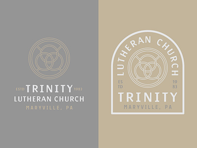 Trinity Lutheran Church Logo badge baptist bible brand branding christian church cross easter graphic illustration jesus logo lutheran methodist ministry missions reformed religious sermon