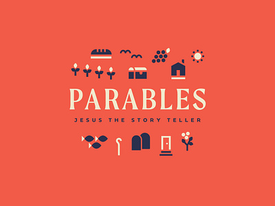 Parables badge bible brand branding church farm foliage geometric graphic illustration jesus logo ministry missions parables sermon type vector