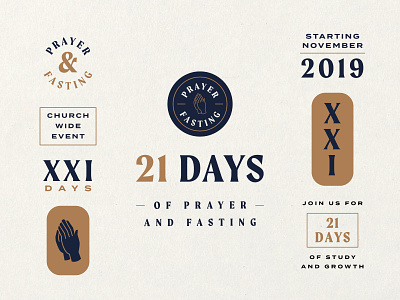 21 Days badge badges brand branding church event fasting graphics hands illustration logo ministry missions prayer sermon typography web