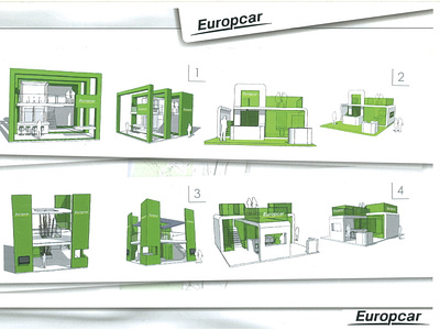 Europcar Stand Study 3d illustration