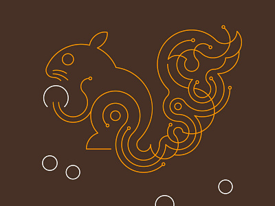 Squirrel animal flat illustration lines screen print screenprint simple squirrel vector