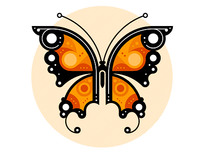 Butterfly 1 animal art butterfly circles fly geometric illustration insect orange print screen print wings