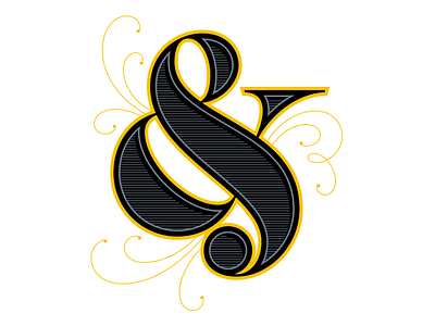 Ampersand 2 ampersand character lettering print printmaking screenprint swashes type typography yellow