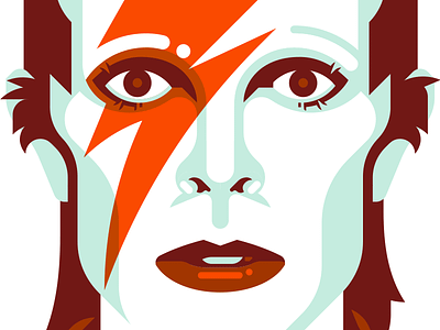 Bowie 2 aladdin sane bowie face flat colour geometric icon illustration legend vector ziggy stardust