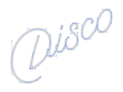Disco bezier bezier handles design disco lettering neon process sign type typography vector