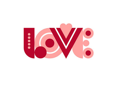 Love Type circle design geometric graphic design heart lettering love type typography valentine valentines vector