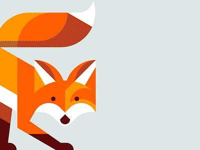 Fox angular animal cute flat color flat colour fox geometric illustration orange tail vector