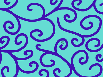 Basic Blue Swirls - Abstract abstract digital art illustration swirls