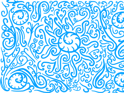 Ghost Heart - Koru Swirl Sketch abstract digital art illustration pattern swirls