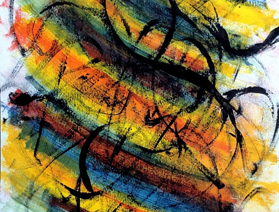 Scratches - Painting abstract colourful painitng