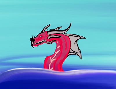 Water Dragon digital art dragon illustration