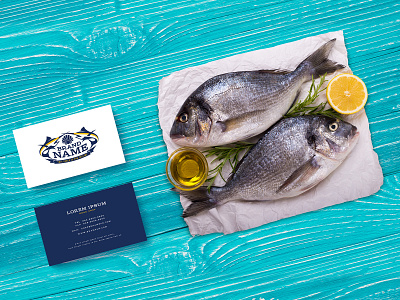 blue marlin fish logo for fisherman seafood and fishing industry