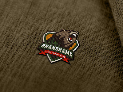 esport style bear logo for security guard company