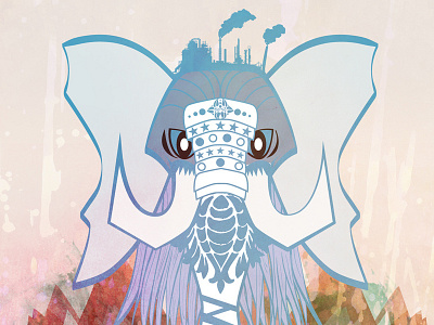 Mammoth Skin Collection album art blue design elephant illustrator mammoth mountains photoshop surreal texture vector
