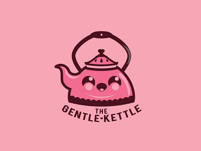 The Gentle Kettle bakery branding candy coffee delicious design logo love pink tea