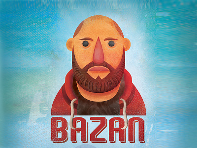 Bazan blue graphic design illustration illustrator music poster poster design red shapes songwriter vector vector art
