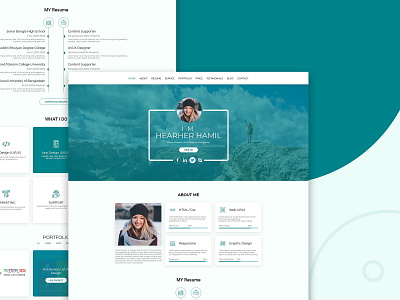 Personal Portfolio web UI/UX Design app corporate cv design grid system hire hiring landing page ui personal photoshop portfolio responsive resume typography ui ux web web design website wireframe design