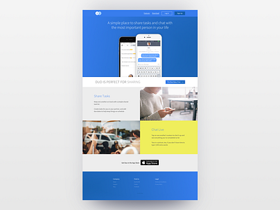 Landing Page for App