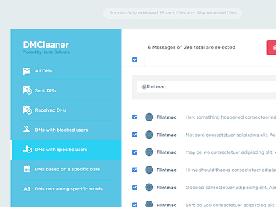 DMCleaner checkbox cleaner direct dm dmcleaner inbox list message sidebar twitter