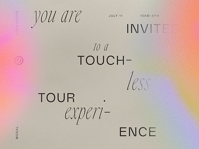 Open House invite digital gradient invitation layout modern rainbow typography