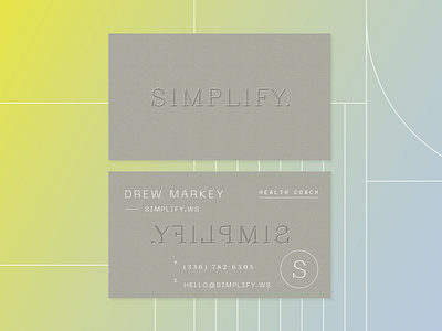 Simplify business cards branding business cards emboss fitness gradient health icon layout logo modern wellness