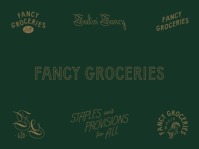 Fancy Groceries branding boutique branding clothing design icon identity layout logo menswear shops typography