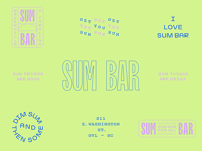 Sum Bar branding branding chinese design dim sum identity layout logo modern restaurant typography wordmark